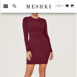 Meshki Astrid long sleeve corseted dress